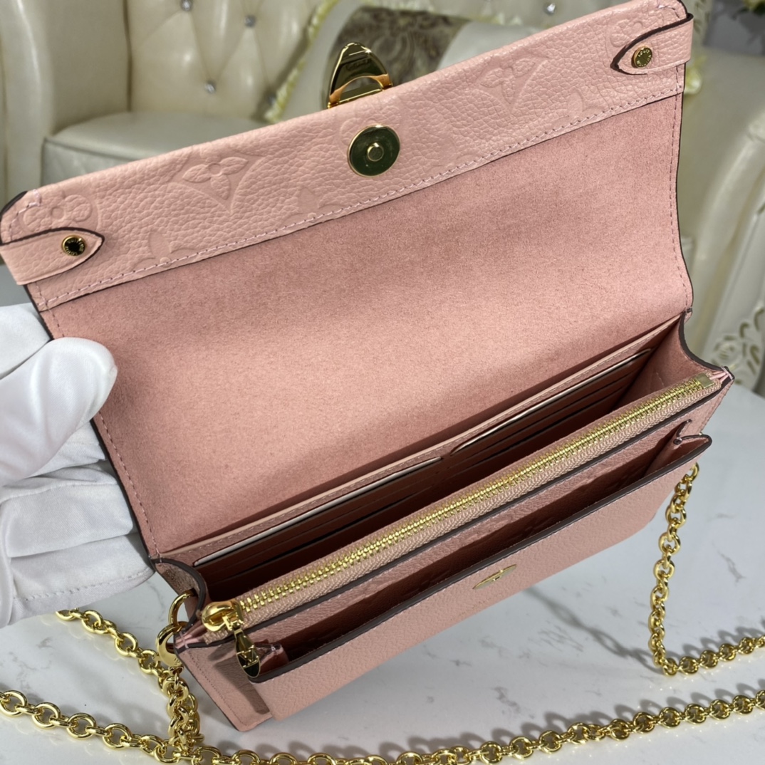 Louis Vuitton VAVIN CHAIN WALLET Handbag Monogram Empreinte M67841 Pink